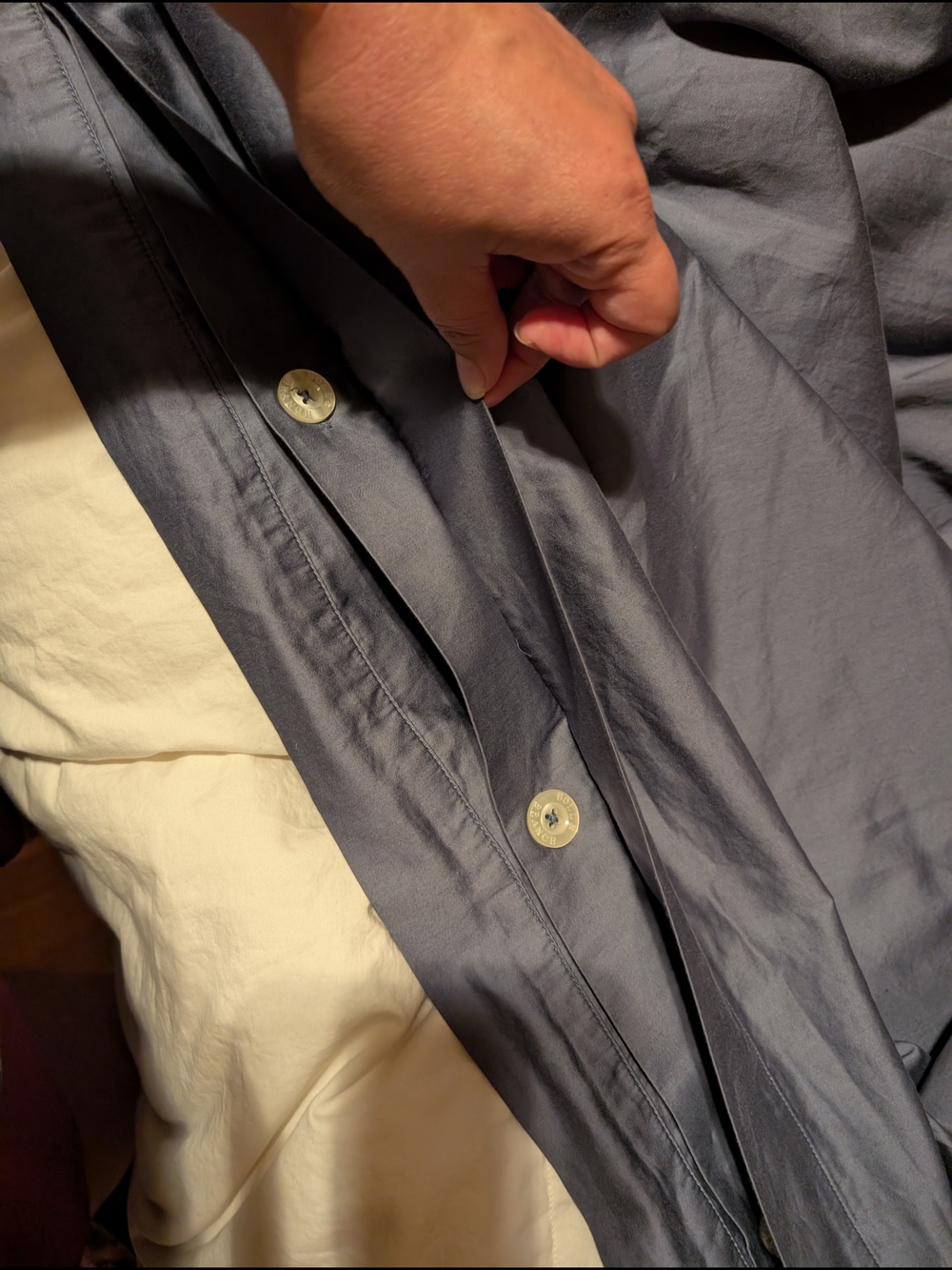 Boll And Branch Organic Cotton Blue Duvet Cover And Pillowcases - Picture 5 of 6